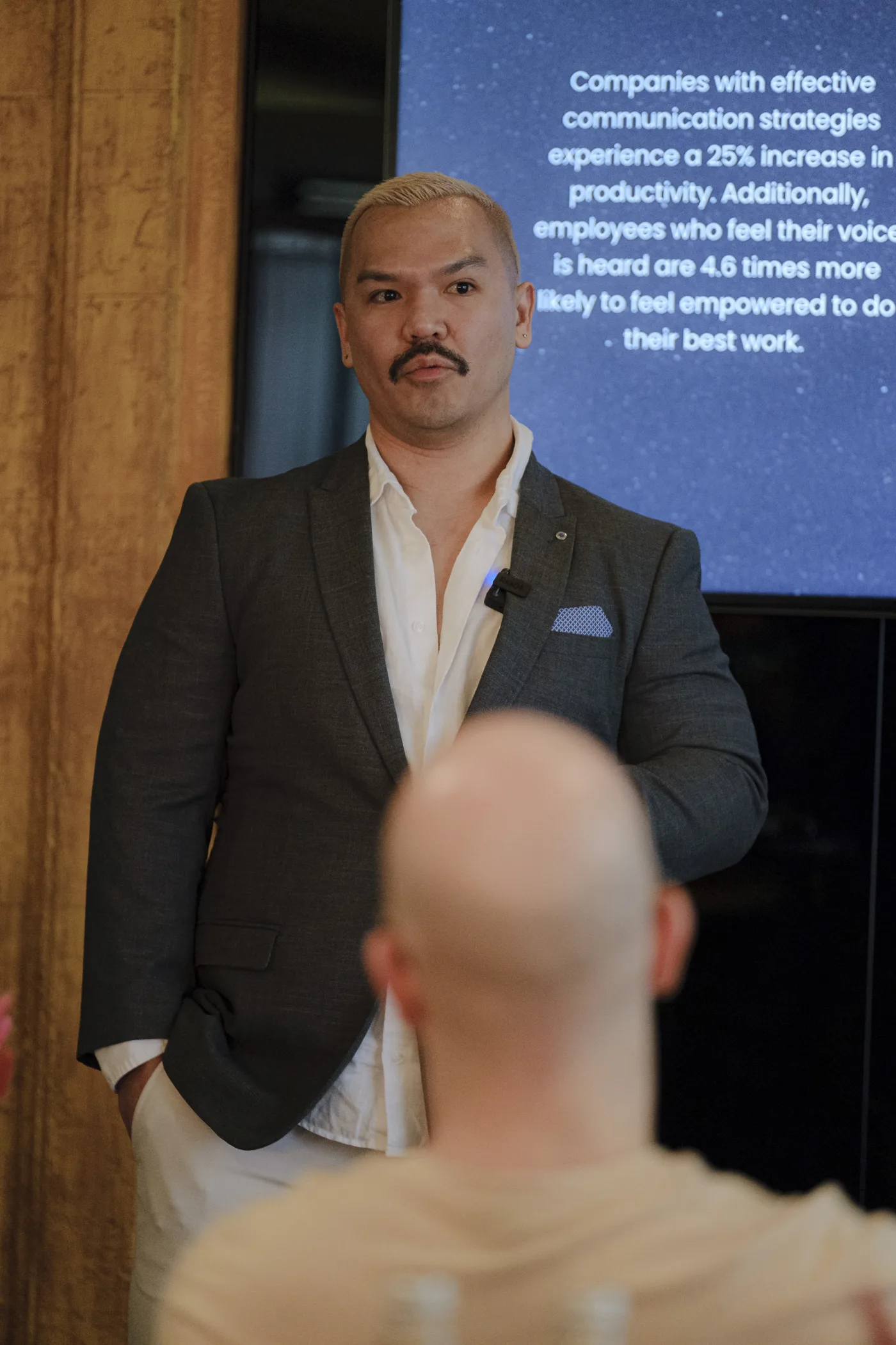 Mario presenting a growth system to business owners